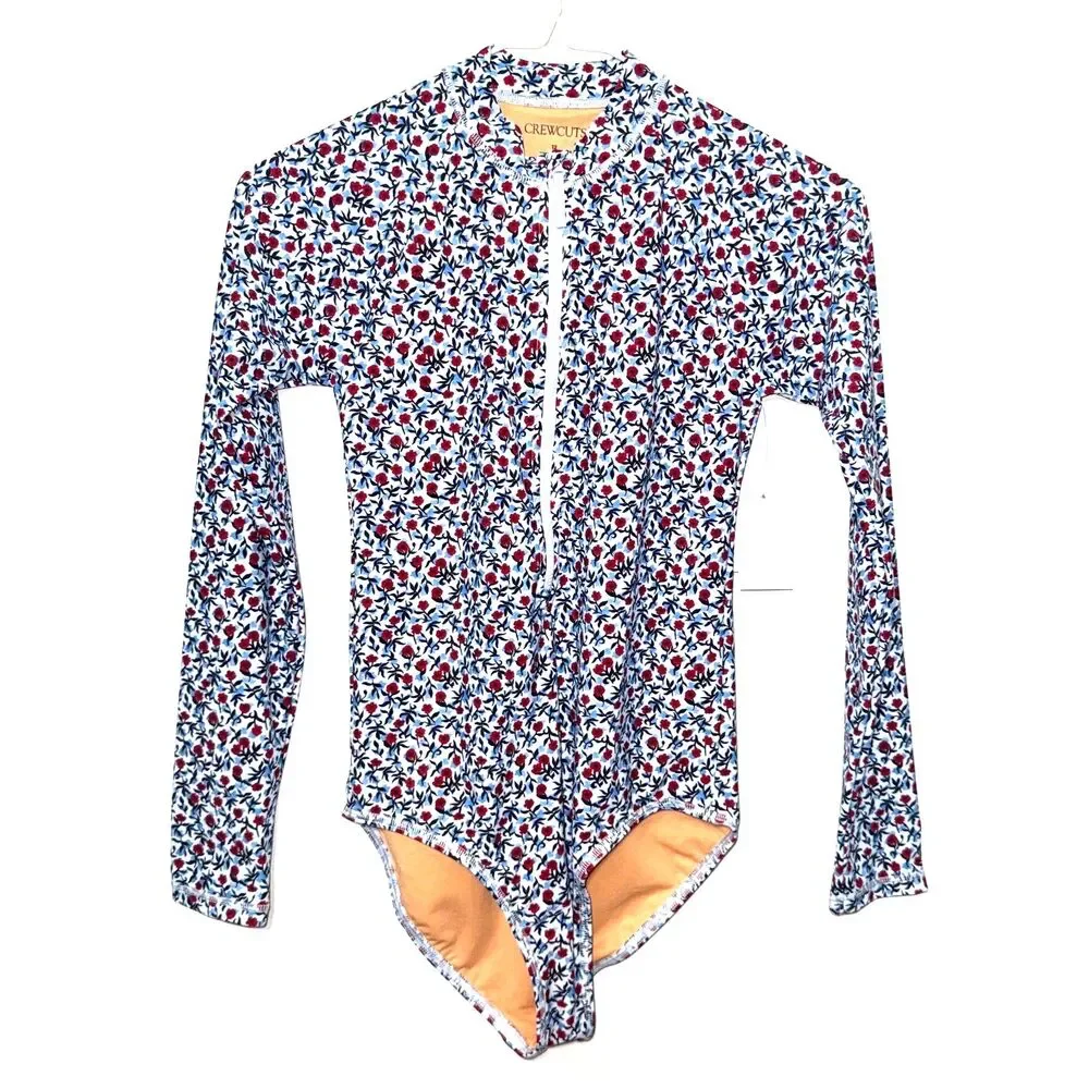 J.Crew Crewcuts NWT One Piece Rash Guard SwimSuit Floral 12